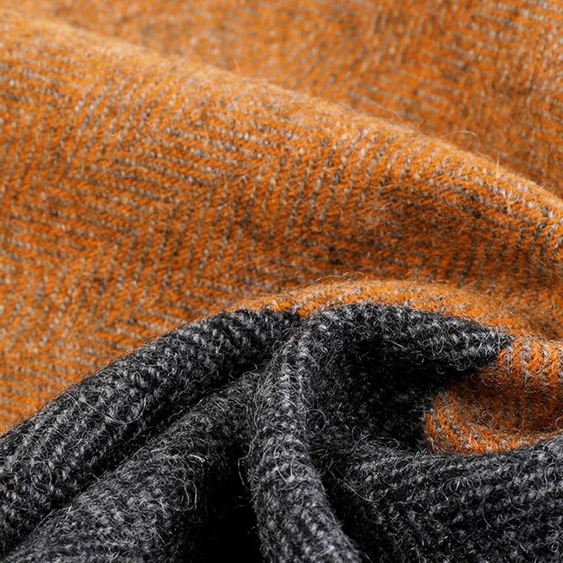 SKNSOFT Winter Wool Plaid Scarf for Men,Women Fashion Tartan Wrap Checkered Scarves - Image 4